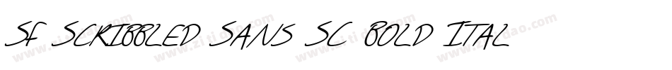 SF Scribbled Sans SC Bold Italic字体转换